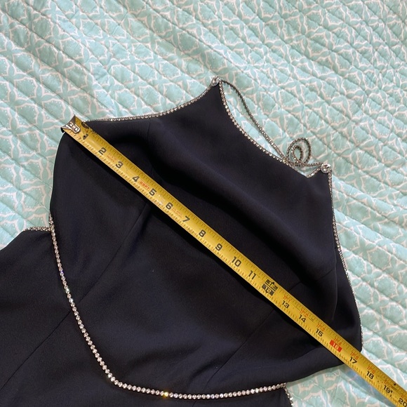 vintage alchemy rhinestone trim, drop waist backless dress - Picture 9 of 9